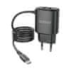 A2Pro hálózati töltő adapter 2x USB + Micro USB kábel 12W, fekete