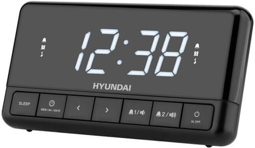 modern hagyományos rádiós ébresztőóra hyundai rac 341 pllbw snooze sleep két ébresztési idő ébresztés hangjelzéssel rádióval tartalék elem fm tuner 10 előbeállítás