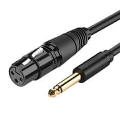 Ugreen AV131 kábel XLR - 6.35 mm jack F/M 3m, fekete