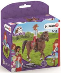 Schleich 42539 Vörös hajú Hannah mozgó végtagokkal lovon