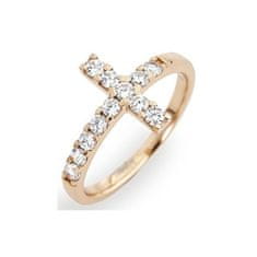 Amen Rosary ACORB cirkóniumkövekkel kirakott rózsaszín arany színű ezüstgyűrű (Kerület 52 mm)
