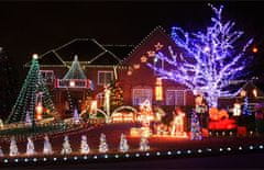 CoolCeny Karácsonyi kinti LED láncok - Hatékony láncvilágítás, csatlakozás - 21 méter - Kék