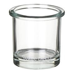 Yankee Candle üveg gyertyatartó, Átlátszó üveg, magassága 7 cm
