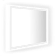 Greatstore fehér LED-es mérnöki fa fürdőszobatükör 60x8,5x37