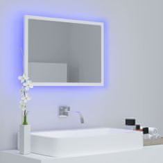 Greatstore fehér LED-es mérnöki fa fürdőszobatükör 60x8,5x37