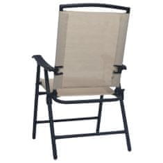 shumee 2 db krémszínű összecsukható kerti textilén szék 