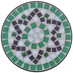 Greatstore Mozaik Kávézóasztal Növénytartó Asztal Zöld Fehér
