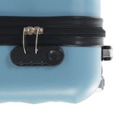 Greatstore kék keményfalú ABS gurulós bőrönd