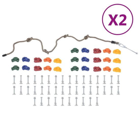 Greatstore 50 db többszínű mászókő kötéllel