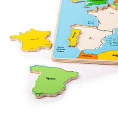 Bigjigs Toys Wooden Puzzle Európa térképe 25 darabos puzzle