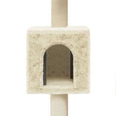 Greatstore krémszínű macskabútor szizál kaparófákkal 104 cm