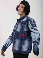 Punk férfi jacket Crazy cat kék XXL