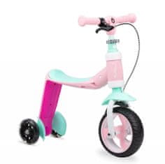 MoMi ELIOS pedál nélküli gyerekkerékpár és roller 2 az 1-ben, rózsaszín