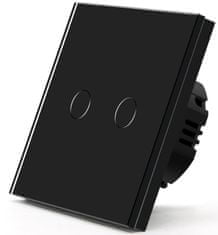 iQtech Millennium NoN Zigbee kapcsoló, 2×, Smartlife, fekete