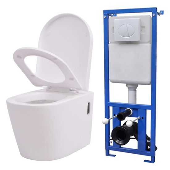 Vidaxl Falra szerelhető kerámia WC rejtett öblítőtartállyal
