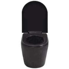 Greatstore Falra szerelhető fekete kerámia WC rejtett öblítőtartállyal