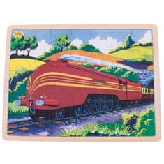 Bigjigs Toys Wooden Puzzle Historical Train The Duchess of Hamilton 35 darabos történelmi vonat