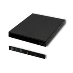 Qoltec CD/DVD SATA optikai meghajtó ház/zseb | USB 2.0 | 9,5 mm