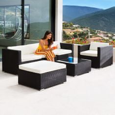 tectake Milano rattan kerti bútor, 2. variáció - fekete/szürke