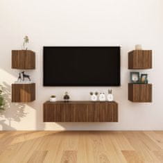 Greatstore 8 db barna tölgyszínű fali TV-szekrény 30,5 x 30 x 30 cm