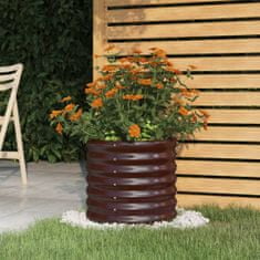 shumee barna porszórt acél kerti ültetőláda 40 x 40 x 36 cm