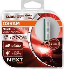 Osram Xenon lámpa D3S XENARC NIGHT BREAKER LASER +220% BOX