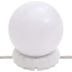Greatstore fehér tükrös szekrény LED-ekkel 90 x 31,5 x 62 cm