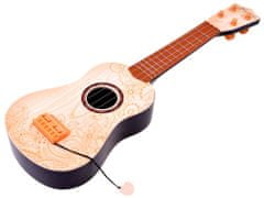 RAMIZ Játék fahatású gitár pengetővel - világos barna