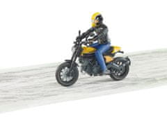 BRUDER 63053 BWORLD motorkerékpár Scrambler Ducati Cafe Racer versenyzővel