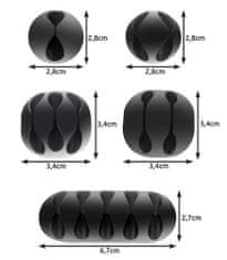 Izoksis 18913 Asztali kábelrendező 10 db fekete