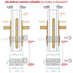 Giełdziński A.Met 55/55 sárgaréz betét ajtózárhoz 3 kulcs
