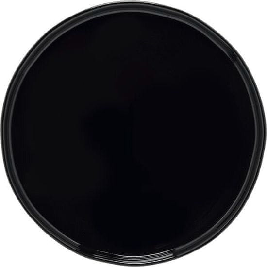 Costa Nova Sekély tányér, Laguna 27 cm, fekete, megemelt perem, 6x