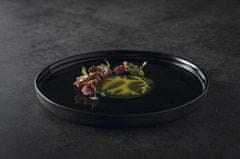 Costa Nova Sekély tányér, Laguna 18 cm, fekete, megemelt perem, 2x