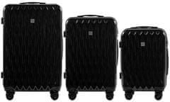 Wings 3 db bőrönd készlet 100% polikarbonát L, M, S, fekete