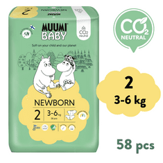 MUUMI BABY 2 Newborn 3-6 kg-os öko pelenka 58 db