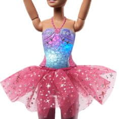 Mattel Barbie Glowing Magic Balerina rózsaszín szoknyával HLC25