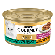 Gourmet GOLD nyúl és máj, párolt és grillezett darabok, 12x85 g