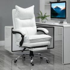VINSETTO Ergonomikus irodai szék, állítható magasságú, dönthető háttámla, lábtartó, fehér