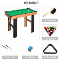 HOMCOM Csocsóasztal, jégkorong, pingpong, biliárd, asztal, MDF, 87 X 43 X 73 cm