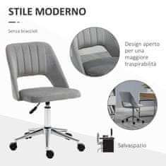VINSETTO Ergonomikus irodai szék, Vinsetto, poliészter/acél, állítható magasságú, 49 x 54 x 79-91 cm, szürke