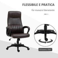VINSETTO Forgó irodai szék, Vinsetto, Lengőszerkezet, Állítható magasság, 61,5 x 66 x 113-123 cm, Barna