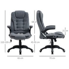 VINSETTO Ergonomikus irodai szék, állítható magasságú, poliészter/PP, 67 x 72 x 110-120 cm, szürke