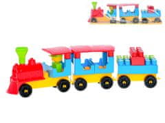 Építőipari vonat két kocsival és matricákkal