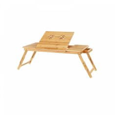 Songmics Songmics Laptop asztal bambusz, szellőzés, tároló fiók, szélesség 89 cm
