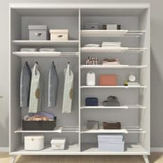 Shopdbest Rugalmas tároló polc: Könnyű szervezés és tárolás állítható hosszúsággal minden típusú szekrényhez Ideális ruhák, edények és egyéb tárgyak számára.