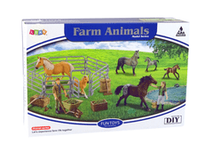 Lean-toys Barna lovak összecsukható farm figurakészlet