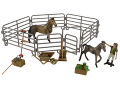 Lean-toys Barna lovak összecsukható farm figurakészlet