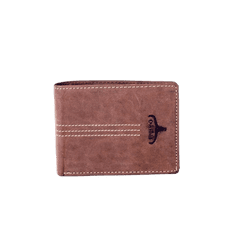 BUFFALO Barna bőr pénztárca emblémával és varrással CE-PR-N992-H-3.87_281623 Univerzális