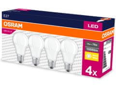 Osram 4x LED izzó E27 A60 10W = 75W 1055lm 2700K Meleg fehér 300°