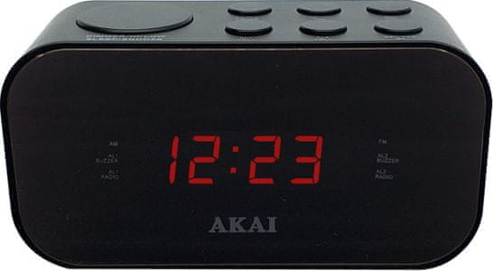 akai ACR-3088 klasszikus rádiós ébresztőóra kettős szundi alvó ébresztő beépített hangszóró